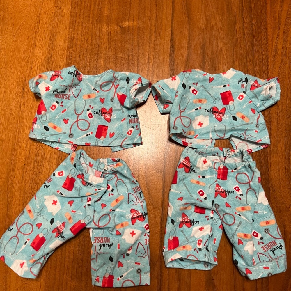 American Girl Bitty baby nurse pajama set